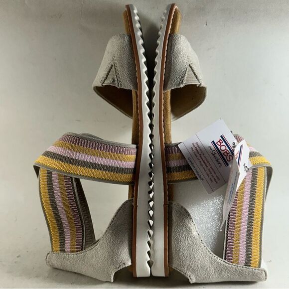 Skechers Womens BOBS Blazing Star Strappy Sandals Natural Gray Size 6 - Picture 6 of 8